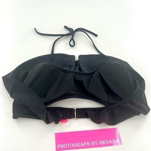Victoria's Secret Black Flounce Bikini Top size L - Picture 9 of 9